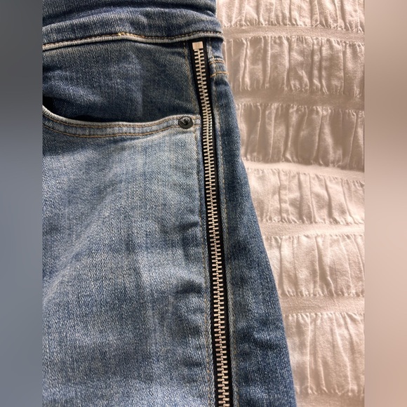 Rag & Bone Blue Skinny Jeans with Zipper Sides - Picture 6 of 8